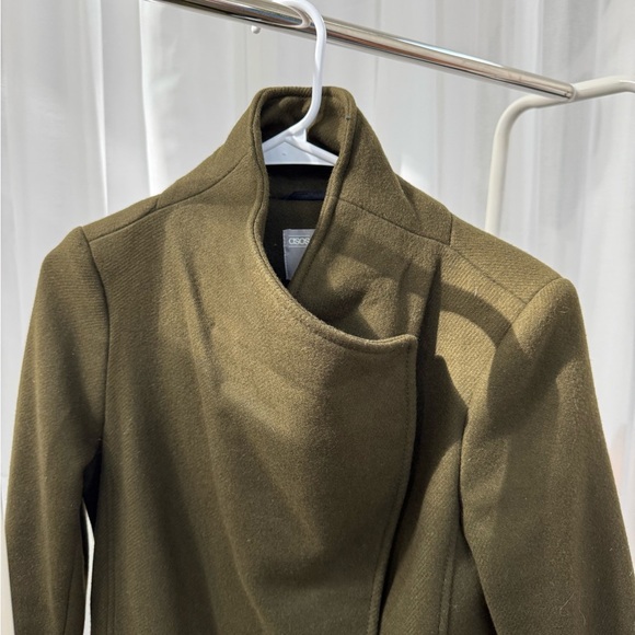 ASOS Olive Green Wool Blend Coat - Picture 3 of 12